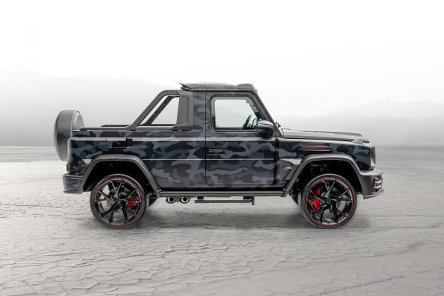 Mansory Mercedes-AMG G63 pick-up: Všimnete si napríklad, že zadná časť kabíny pre cestujúcich bola odrezaná a premenená na ložnú plochu